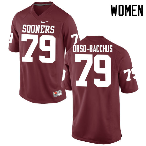 Women Oklahoma Sooners #79 Dwayne Orso-Bacchus College Football Jerseys Game-Crimson - Click Image to Close